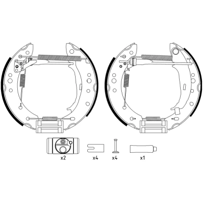 Immagine di TEXTAR Shoe Kit Pro 84068800 freno, Freno a tamburo con cilindretto regolatore/attuatore MITSUBISHI: COLT 6