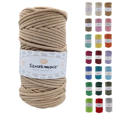 Immagine di Colore azzurro/cordoncino 5 mm/cordoncino in cotone intrecciato con nucleo mm 100 m/filo macramè/cordoncino macramè/filo macramè /