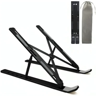 Immagine di K MART supporto per computer portatile da scrivania, regolabile in alluminio, scrivania e letto, ventilato ad aria, compatibile con MacBook, Dell, HP 10 15,6 pollici