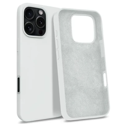 Immagine di MyGadget Custodia compatibile con iPhone 16 Pro Hardcase Strato Microfibra &amp; Cover Silicone Resistente Protezione Antigraffio Antiurto Bianco