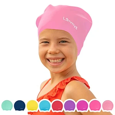 Immagine di Limmys Cuffia Piscina Bambini per Capelli Lunghi, Trecce, Dreadlocks Nuoto 100% Silicone di Qualità Superiore, Elastica e Comoda Disponibile in Diversi Colori