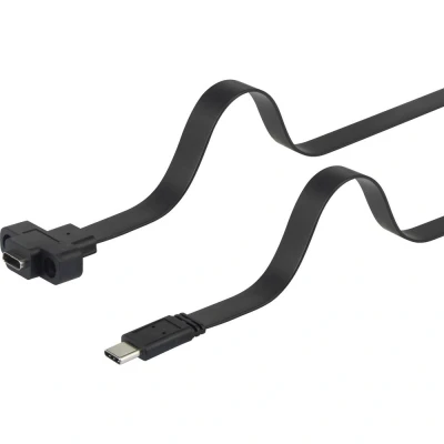 Immagine di Renkforce Cavo USB 3.2 Gen1 (USB 3.0) Spina C®, Presa C® 0.50 m Nero avvitabile, altamente flessibile RF 3415026