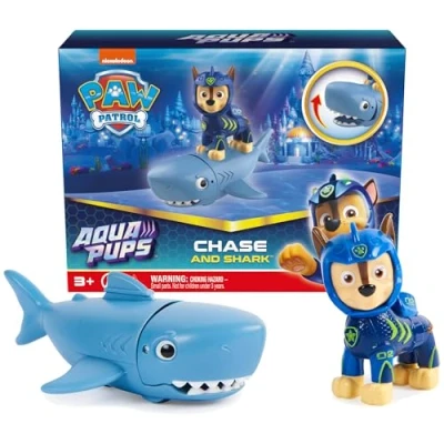 Immagine di paw Patrol Skye, Aqua Pups Set di action figure Chase e squalo, giocattoli per bambini dai 3 anni in su, Colore Inseguimento, 6066149