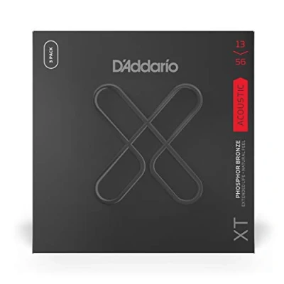 Immagine di D&#039;Addario Corde Chitarra Acustica per Coated XTAPB1356, XT in fosforo bronzo, scalatura media, 13 56, confezione da 3 mute