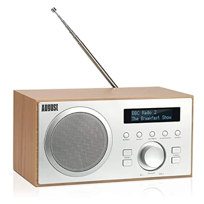 Immagine di Radio DAB+/FM con Bluetooth August MB420 da cucina digitale alloggiamento in legno funzione RDS 60 presets altoparlante HiFi 5 W Radiosveglia Sleep Timer Allarme Snooze