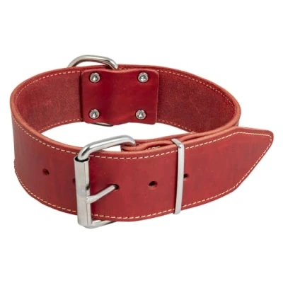 Immagine di JACK AND VANILLA, Collare grande per cani, modello pelle grassa, colore rosso, misura 50 mm x 70 cm