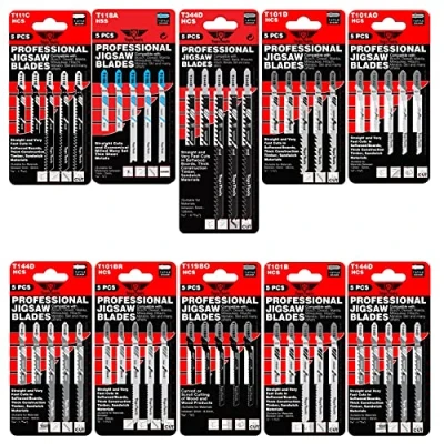 Immagine di 50 x TopsTools JSTTK10 T101AO T101B T101BR T101D T111C T118A T119BO T144D T344D (152mm) Lame miste per seghetto alternativo compatibili con Bosch Dewalt Makita Milwaukee e molti altri