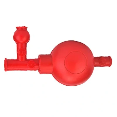 Immagine di Riempitore per pipette in gomma 3 valvole Lab Bulbo di aspirazione quantitativo sicurezza laboratori chimici agricoli(Rosso)