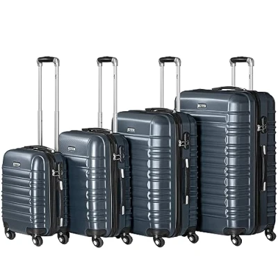 Immagine di set di valigie Zelsius 4 pezzi, antracite valigia rigida in ABS con chiusura a combinazione, ruote e divisorio interno mano, rigide trolley, grande