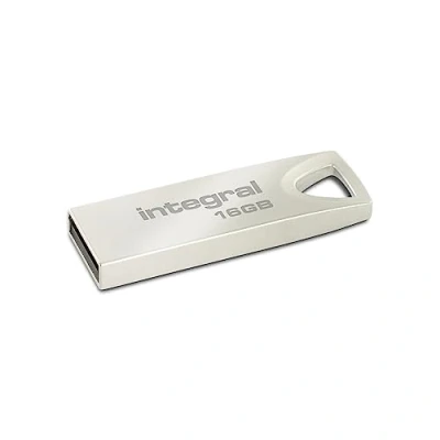 Immagine di Integral Arc 16GB USB 2.0 Type A Metallic flash drive drives (USB 2.0, A, Windows 7 Home Basic, Basic x64, Premium, Premium , Capless, Metallic, 0 60 C)