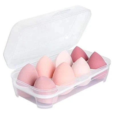 Immagine di Spugnette per Trucco 8 Pezzi Set Spugne Rosa Spugnetta Make Up Fondotint Spugna Fondotinta Liquidi Creme e Polveri