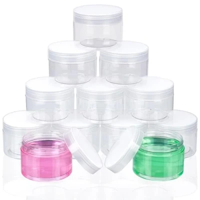 Immagine di BELLE VOUS Contenitori Plastica Piccoli Trasparenti (12 Viaggio) 120 ml Campioncini Vuoti con Coperchi a Vite per Trucchi, Lozioni, Creme Antiperdita