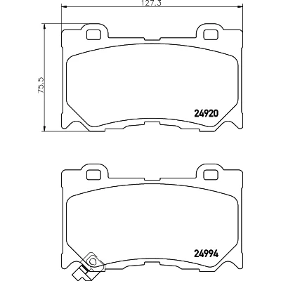 Immagine di HELLA 8DB 355 014 841 Kit pastiglie freno con segnalatore acustico usura INFINITI: QX70 SUV, FX SUV