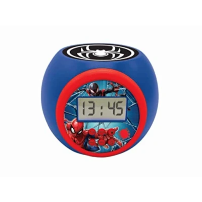 Immagine di Sveglia con proiettore Spiderman Marvel funzione snooze , luce notturna timer, schermo LCD, a batteria, blu / rosso, RL977SP