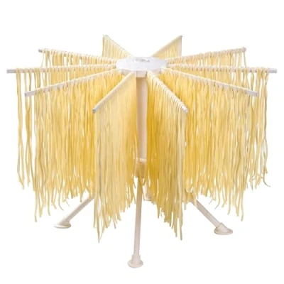 Immagine di Penelife Stendi Pasta Fresca con 10 Bracci Estensibili Essicatore per Asciugare Stendipasta Appendi in Plastica Stendino 2 kg, Bianco