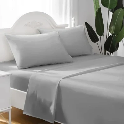 Immagine di FARFALLAROSSA Lenzuola Singolo Completo, Materiale 100% Puro Cotone, e 1 Federa da Letto, Biancheria Letto Made In Italy, Grigio Chiaro