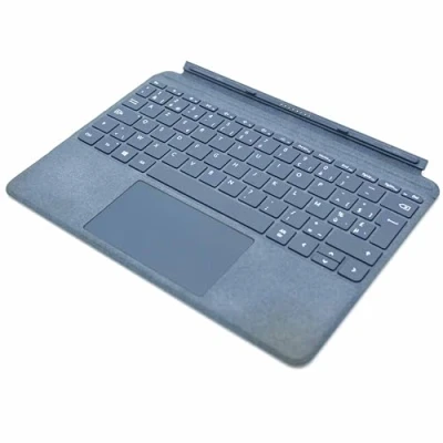 Immagine di Microsoft Tastiera tipo cover Surface Go Signature AZERTY francese Blu ghiaccio (Alcantara) Compatibile solo con Go, 2 e 3