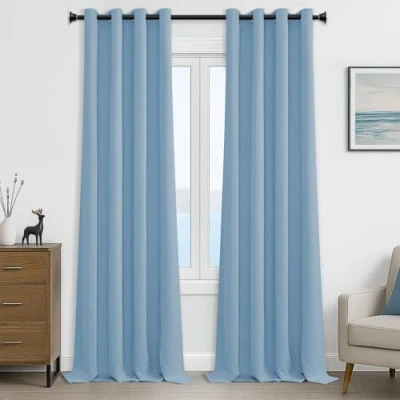 Immagine di MRTREES 2 Pezzi Tende Oscuranti per Interni Isolanti Termiche con Occhielli Moderne Coprenti Tinta Unita Cameretta Bambini Camera da Letto e Soggiorno Elegante 140x260 CM Blu Cielo
