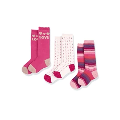 Immagine di Chicco Set Calzini Sotto Il Ginocchio In Cotone Unisex Bambini e ragazzi, Rosa, 5 6 anni