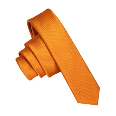 Immagine di JEMYGINS Cravatta Uomo arancione in Seta Multicolore Extra Fini 4CM