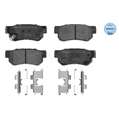 Immagine di MEYLE 025 235 4314/W Kit pastiglie freno ORIGINAL Quality Assale posteriore con segnalatore acustico usura lamierino anticigolío accessori