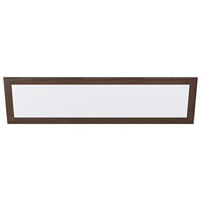 Immagine di EGLO Led Panel Piglionasso, con cornice decorativa in legno, lampada da soffitto legno marrone scuro, luce cucina e ufficio, illuminazione bianco neutro, L 124,5 cm