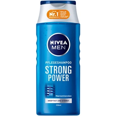 Immagine di Nivea Men capelli della Cura Shampoo per gli uomini, 250 ML Bottiglia, Strong Power, confezione da (6 X ML)