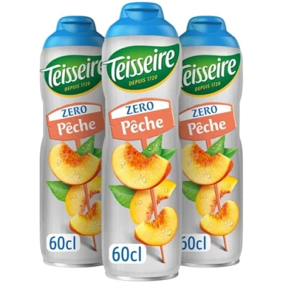 Immagine di Pack 3 Sciropppo Pesca 0% zucchero Teisseire x 0,6 cl