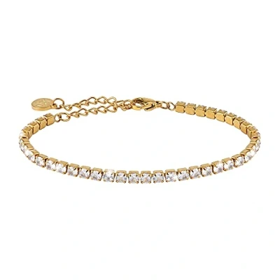 Immagine di GD GOOD.designs Bracciale Tennis Argento e Oro per Donne I Cubic Zirconia con Pietre di Cristallo (3mm) (Oro)