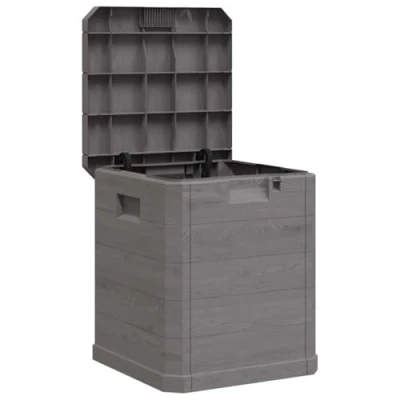 Immagine di vidaXL Baule da Giardino in Plastica Cassa Contenitore Portaoggetti Attrezzi Scatola Arredo per Interni Esterni 90 L Marrone