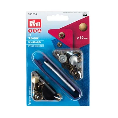 Immagine di Prym 390334 Chiusure a Pressione in Bronzo Antico Non Cucite, Metallo, Old Brass, 12 mm