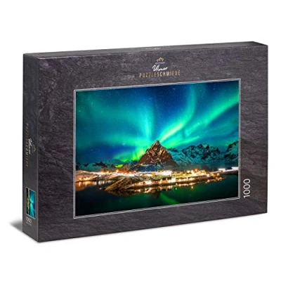 Immagine di Ulmer Puzzleschmiede Puzzle luci sulla Città L&#039;aurora boreale sopra Le di Una Norvegese