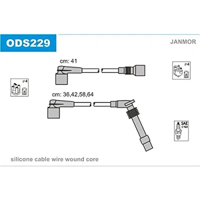 Immagine di JANMOR ODS229 Kit Cavi Accensione OPEL: Corsa B Hatchback, Astra F CC, Caravan