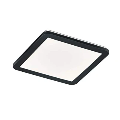 Immagine di Reality Leuchten Lampada da soffitto a LED Camillus R62931832, in plastica nera opaca, acrilico bianco, con 18 Watt