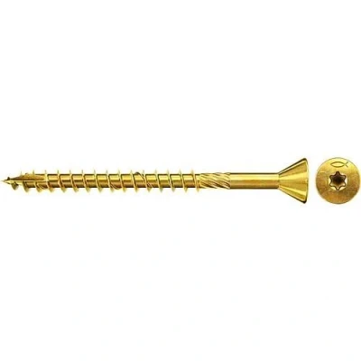 Immagine di Fischer 660208 Viti per pannelli in MDF 4.5 mm 45 Interno Esagonale rotondo, multidentato, TX, Torx, Impronta T Acciaio galvanizzato zincato cromato