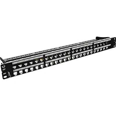 Immagine di InLine 22518 Patch Panel Cat.6A 48 Porte, Snap in Keystone, Senza Frutti, 48.26 cm, 19, 1He, Nero