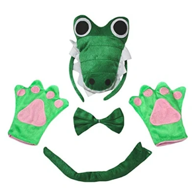 Immagine di Petitebelle Cutie Set di 4 guanti con fascia e coda coccodrillo, per bambini da 1 a 10 anni (5 anni)