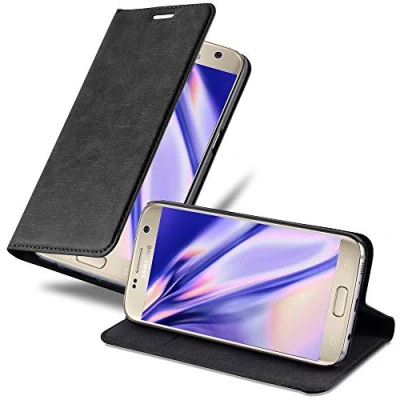 Immagine di Cadorabo Custodia Libro per Samsung Galaxy S7 in NERO di NOTTE con Vani Carte, Funzione Stand e Chiusura Magnetica Portafoglio Cover Case Wallet Book Etui Protezione
