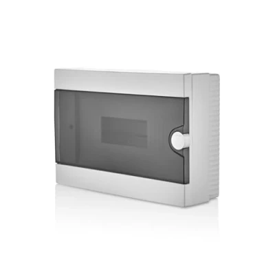 Immagine di Lion Electric Scatola di distribuzione a parete, 12 moduli, 1 fila, piccolo distributore bianco, IP40, cassetta alimentazione per ambienti umidi, cantine, garage e tutti gli interni