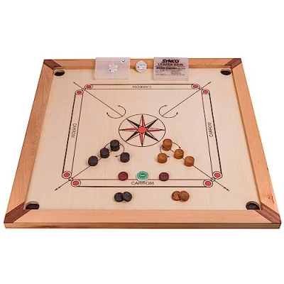Immagine di SQUARE Carrom 840 LUX Tabellone 84 x cm da gioco professionale in legno con pietre