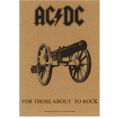 Immagine di Heart Rock Bandiera Originale AC/DC for Those About to Rock, Tessuto, Multicolore, 110x75x0.1 cm