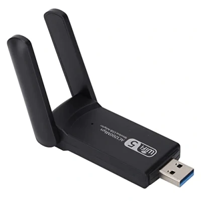 Immagine di Adattatore WiFi USB, di Rete Wireless per PC Desktop Laptop Dongle Wi Fi Dual Band da 1200 Mbps 2,4 GHz/5 GHz con Esterna Compatibile Windows 10/8/7/XP/Vista/OS X