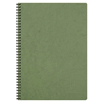 Immagine di Clairefontaine 781423C collezione Age Bag Quaderno a spirale verde A4 21x29,7 cm 100 pagine quadretti piccoli carta Bianca 90 g Copertina in Lustrée grana grossa effetto cuoio
