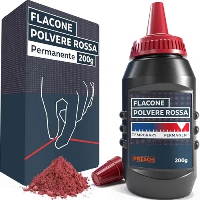 Immagine di PRESCH Flacone polvere Rossa 200g Linee chiare e visibili grazie al colore rosso intenso Gesso resistente alle intemperie per uso esterno da montare in