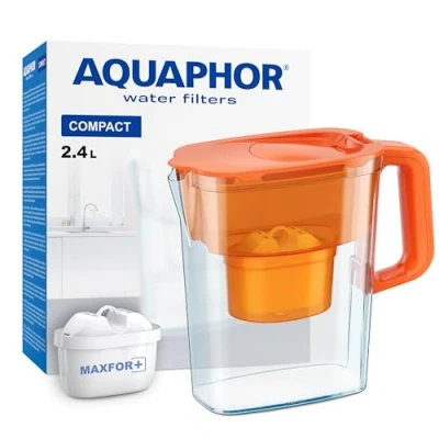 Immagine di AQUAPHOR Caraffa filtrante compatta con 1 filtro Maxfor+, capacità 2,4 l, arancione