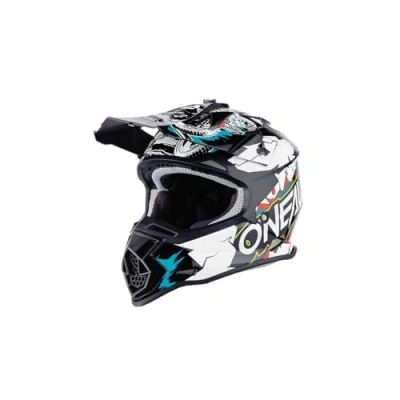 Immagine di O&#039;NEAL Casco Motocross Bambini MX Guscio ABS, Standard di sicurezza ECE 22.05, Prese d&#039;aria per una ventilazione e un raffreddamento ottimali 2SRS Villian Youth Bianco Taglia L