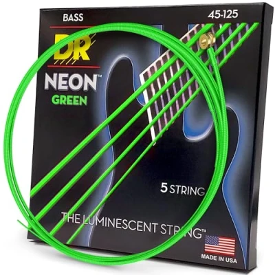 Immagine di DR Strings NGB5 45 Set basso a 5 corde, nichelato, verde neon (45 125)