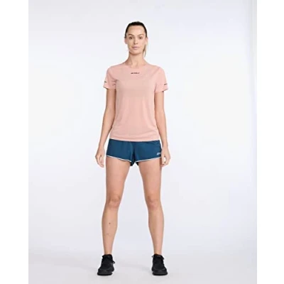 Immagine di 2XU Light Speed Tech Tee Maglietta a Maniche Corte, Bloom/Black Reflective, M Donna