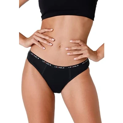 Immagine di Lovable SLIP Mestruali Flusso MEDIO3 PACK Mutande mestruali, Donna, Taglia: Large, Nero