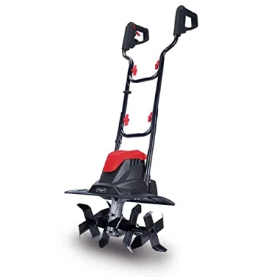 Immagine di Scheppach Motozappa MTE380 Motocicletta elettrica Potenza 1050W Siepi Ø205mm Larghezza fresatura 360mm Velocità di taglio 400 1/min Avvio immediato con interruttore Pieghevole